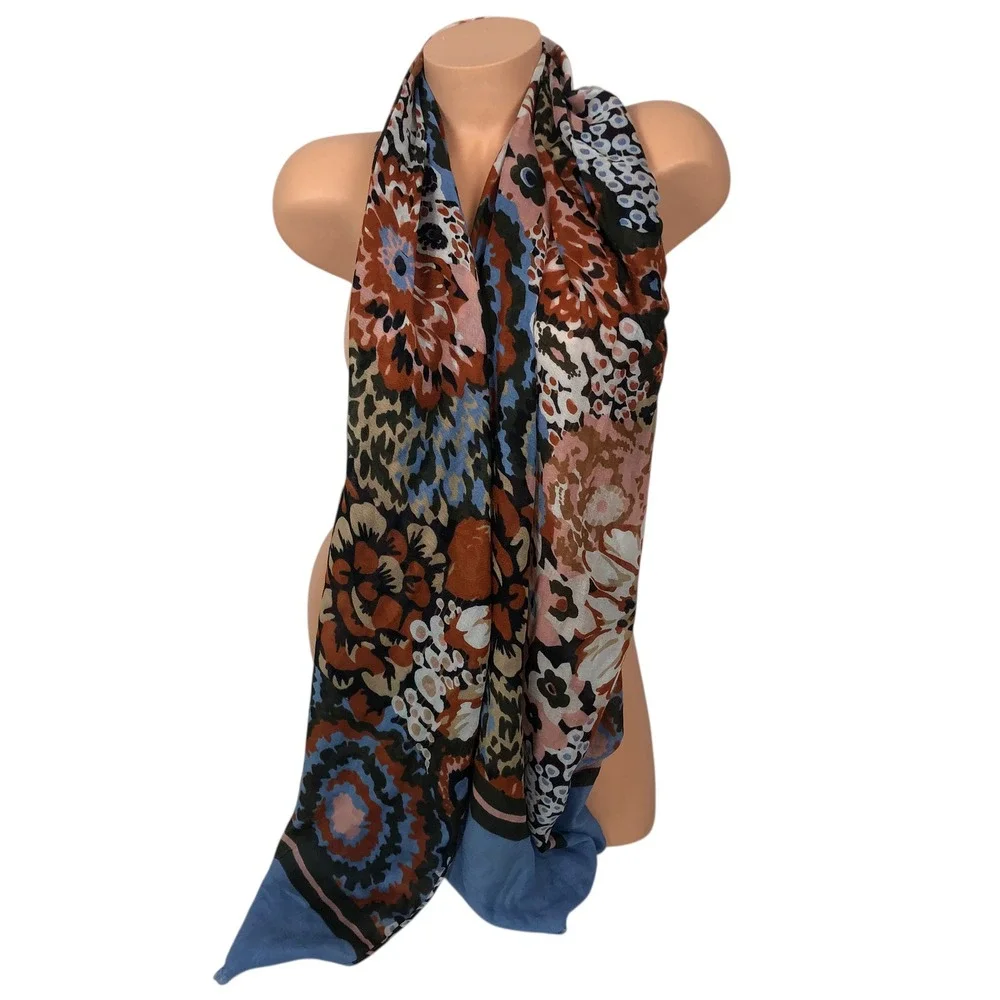 Vera Bradley‎ Multicolor Floral Print Neck Scarf Wrap Shawl Artsy Boho Colorful